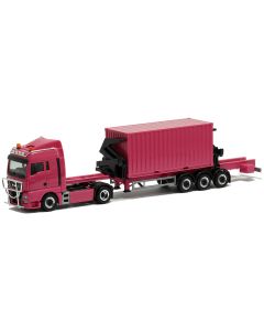 MAN TGX XLX Euro6 mit Seitenlader + 20ft. Container, pink