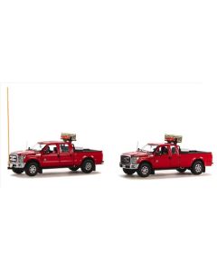 Ford F250 Escort Set in Red - 2 Truck Set
