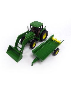 John Deere 6210 Tractor with Loader and Manure Spreader