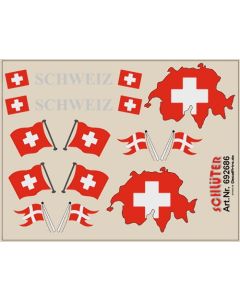 Flaggen-Dekore für Trailer (Schweiz) (6,2 x 4,7 cm)