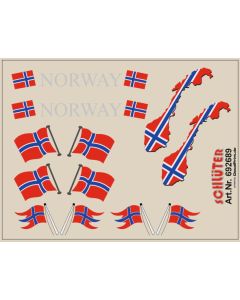 Flaggen-Dekore für Trailer (Norwegen) (6,2 x 4,7 cm) 