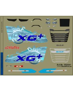 Truckdekor für Daf XG+ (blau) (75 x 60 mm)