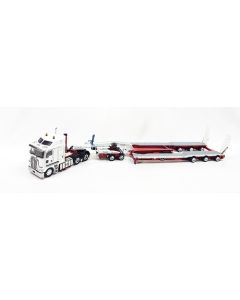Kenworth K200 White+ Red Chassis, Red & White Dolly, Red & White