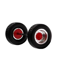 Radsatz Aufliegerachse, chrom/rot, 2x