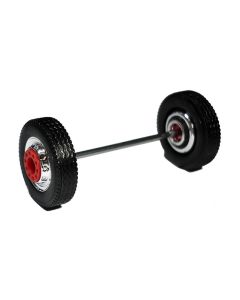 Radsatz Vorderachse, chrom/rot, 2x