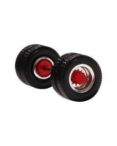 Radsatz Antriebsachse, chrom/rot, 2x