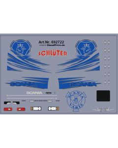 Truckdekor für Scania R (blau) (6,8 x 4.6 cm)