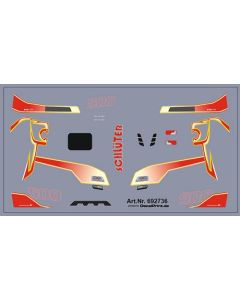 Truckdekor für MAN (rot/gelb) (8.5 x 4,6 cm)