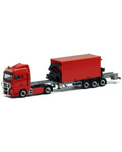 MAN TGX XLX Euro6 mit Seitenlader + 20ft. Container, rot
