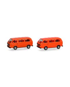 MiniKit: VW T3 Bus, leuchtrot und orange, 2x