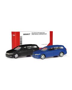 MiniKit: VW Passat Variant, schwarz und ultramarinblau, 2x