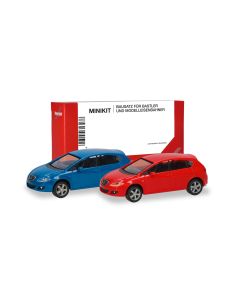 MiniKit: Seat Leon, verkehrsrot + verkehrsblau