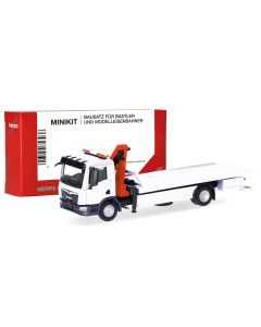 MiniKit: MAN TGM Plateau-Abschlepp-LKW mit Kran, 1x