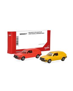 MiniKit: VW Golf II 2-türig Kasten, leuchtrot und gelb, 2x