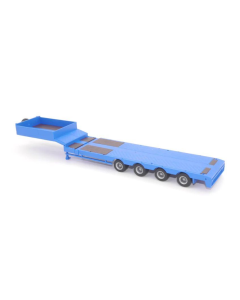 Semitieflader 2x 4achs teleskopierbarer  himmelblau Bausatz 