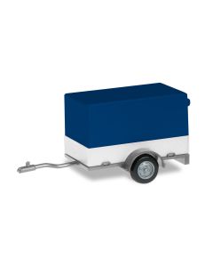PKW-Anhänger mit offener Plane, blau/weiß