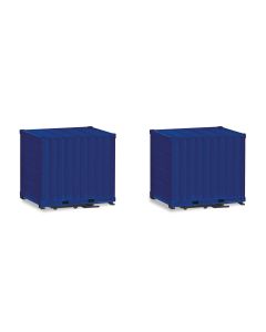 10ft Container mit Platte, ultramarinblau "THW", 2x