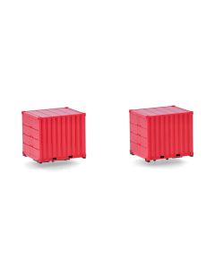 10ft Container mit Platte, rot, 2x