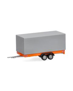 Tandem-Planenanhänger für LKW 7,5t, orange/grau