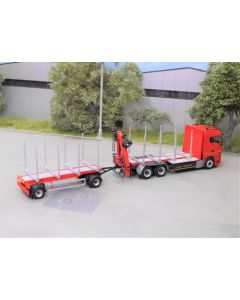 Kurzholz Hängerzug LKW Aufbau + Anhänger mit Kran, Bausatz 