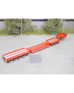 Tiefbettauflieger Schwerlast 3+5 mit Schwanenhals und Baggerbett, Bausatz