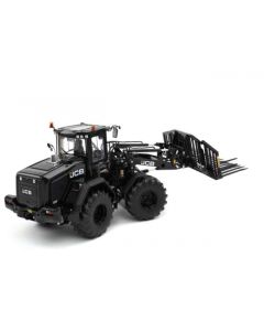 JCB 435S Agri Radlader mit Grasgabel.