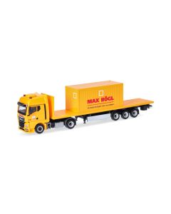 MAN TGX GX Flachbett-Sattelzug mit Bürocontainer "Max Bögl"