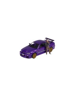 Nissan Skyline GT-R (R34) Australia lila metallic mit Figur