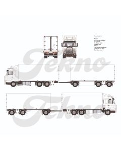 Scania 3er-Serie mit 3-Achs-Deichselanhänger Bausatz