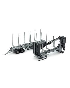 Schwedischer Holztransportaufbau mit Anhänger & Kran, Bausatz