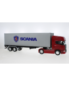 Scania R 730 mit Containerauflieger, rot/silber