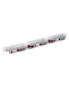 Flachbettaufliegerzug Dreifacher Anhängerzug - 3a + 2 Dolly's - 2a "Dawson's Haulage"