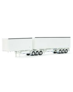 Planenaufliegerzug Freighter Eziliner B Double, weiss/schwarz