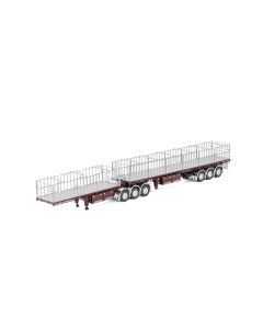 Flachbettaufliegerzug Freighter B Double, Vintage Burgundy